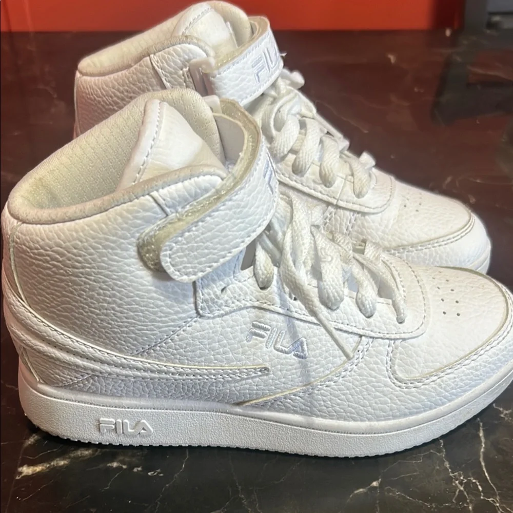 Fila Kids White High-Top Sneakers